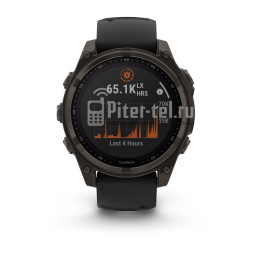Умные часы Garmin Fenix 8 47mm Sapphire Solar Carbon Grey DLC Titanium с черным ремешком
